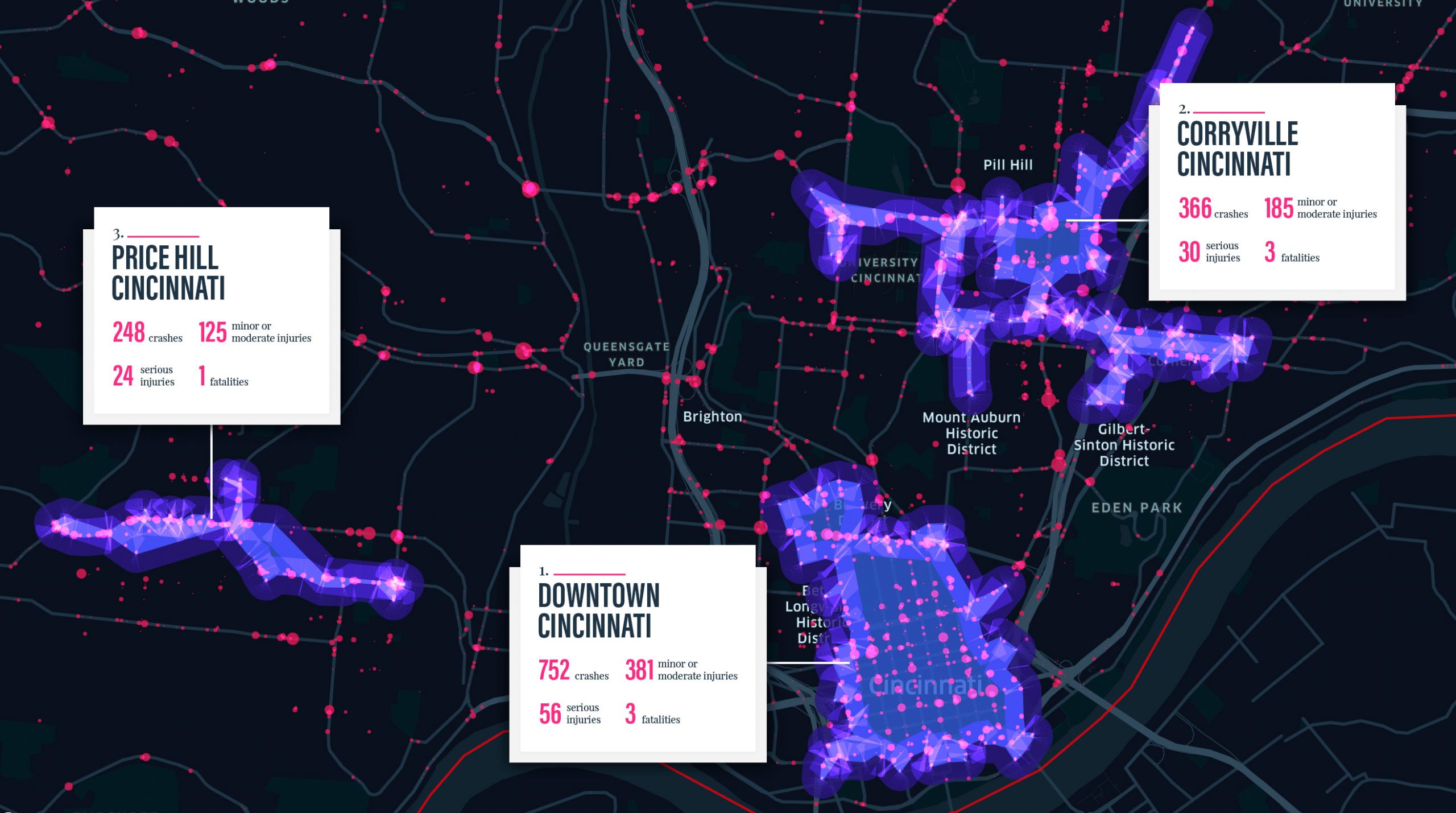 High Crash Zones in Cincinnati