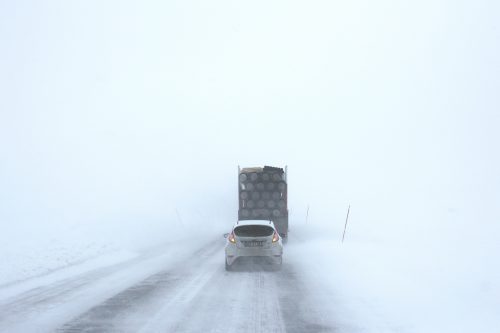 car driving in snow