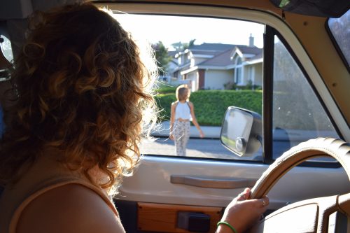 Teen driver in car