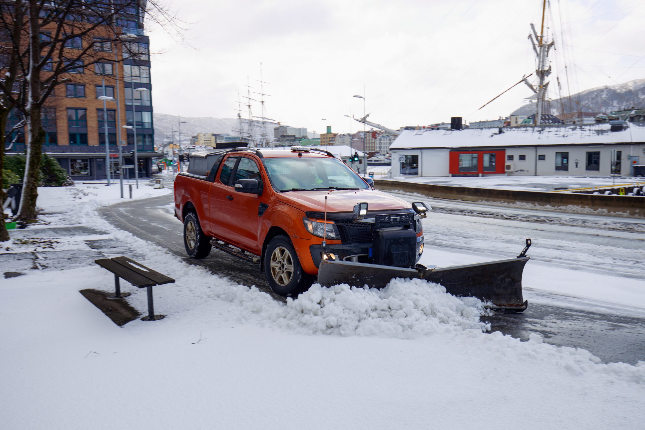 sharing the road with snowplows